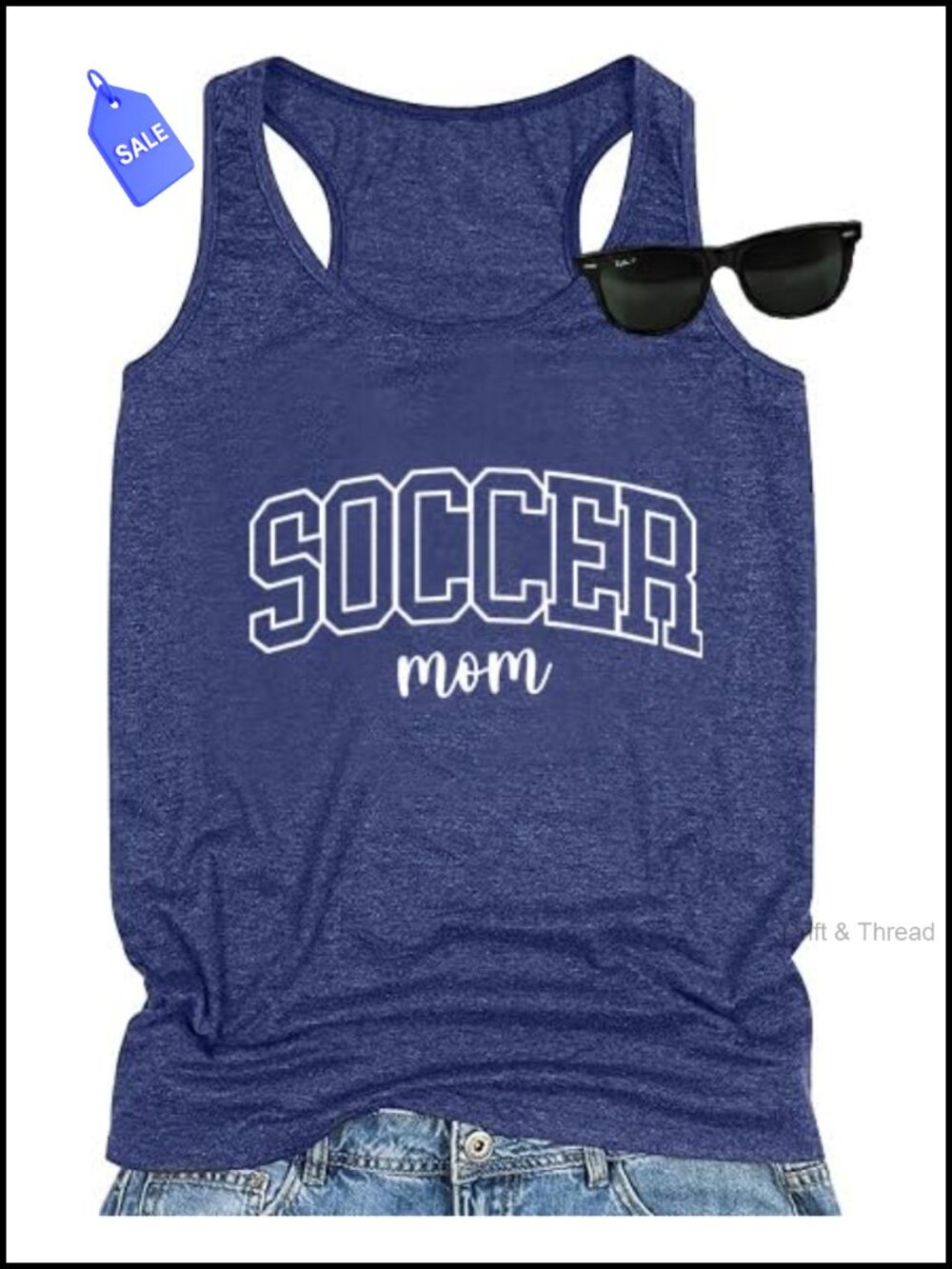 Soccer Mom Tank Top Women Football Game Day Sleeveless Sports Tee